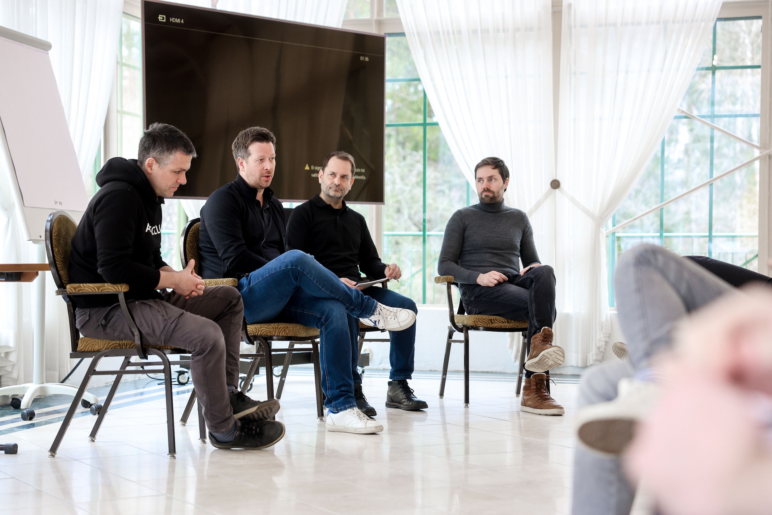 Panel discussion with Eugene Kruglov, Pekka Koskinen, Jupe Arala and Perttu Ojansuu