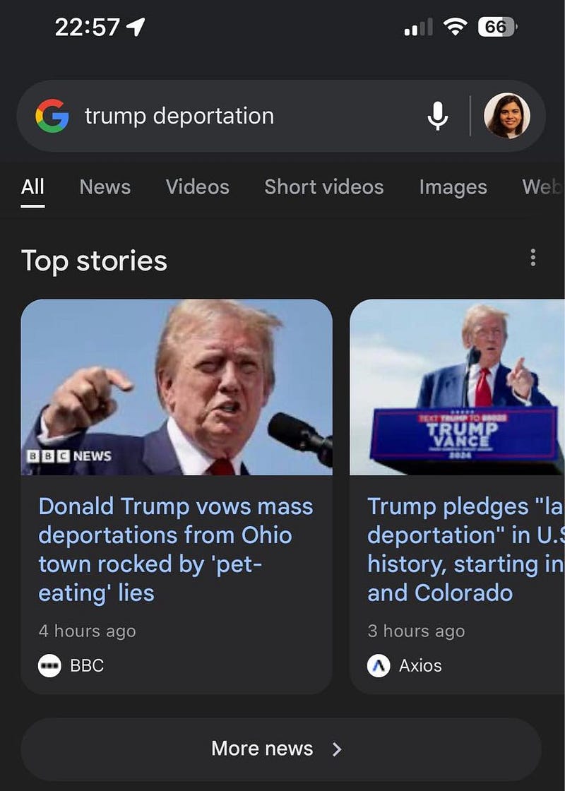 Screenshot of Google Search Results