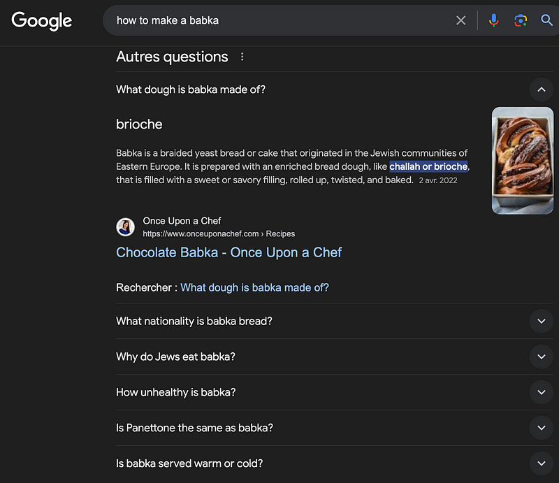 Screenshot of Google Search Results