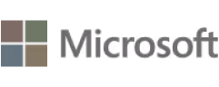 Classic Microsoft logo with four-color tiled squares representing technology and innovation