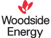 Woodside Energy logo with red stylized graphic element and black company name