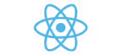 React logo with blue atomic structure design
