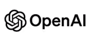 OpenAI logo with hexagonal geometric design in black and white