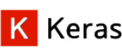 Keras logo with red background and white stylized K letter