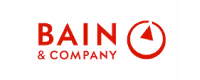 Bain & Company logo with red text and a triangular red graphic element