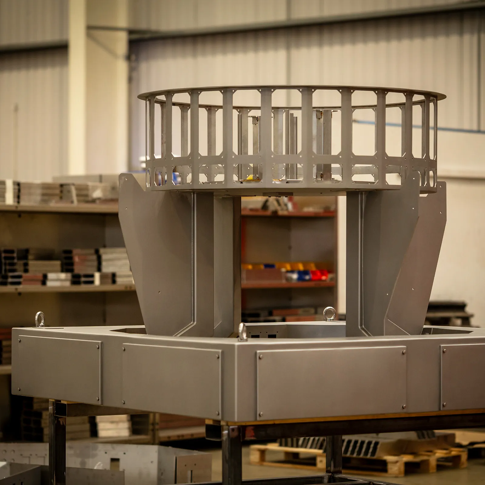 A n industrial metal machine.