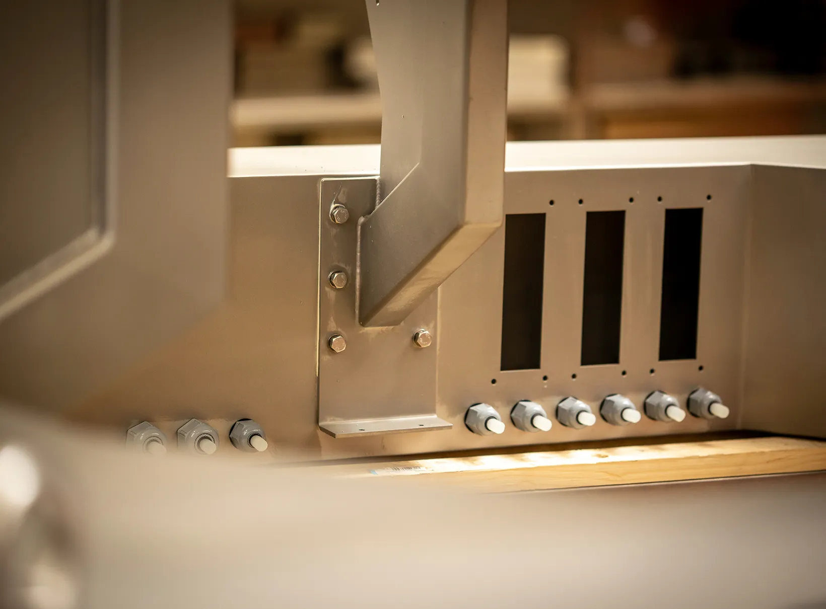 A close up of a manufacturing machine.