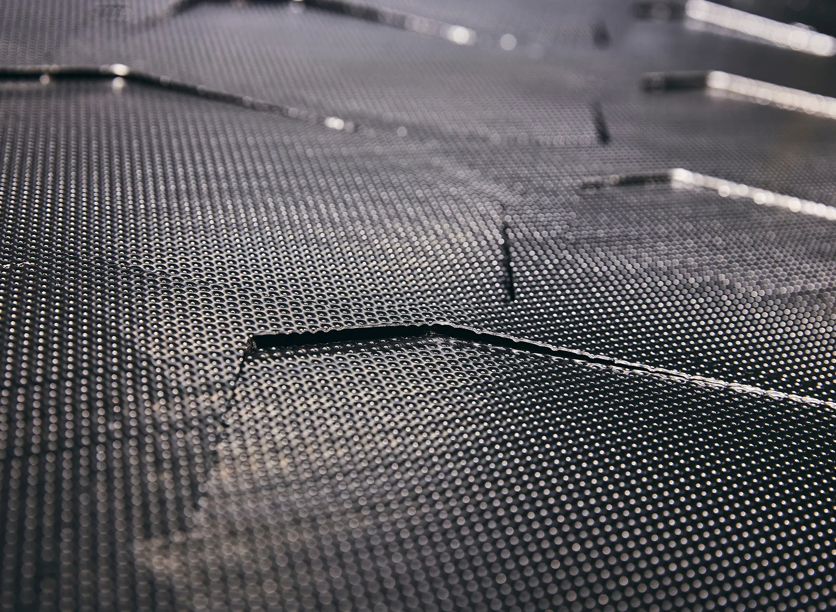 A close up view of a metal surface.