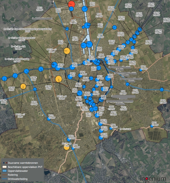 duurzame warmtebronnen stad brugge op kaart