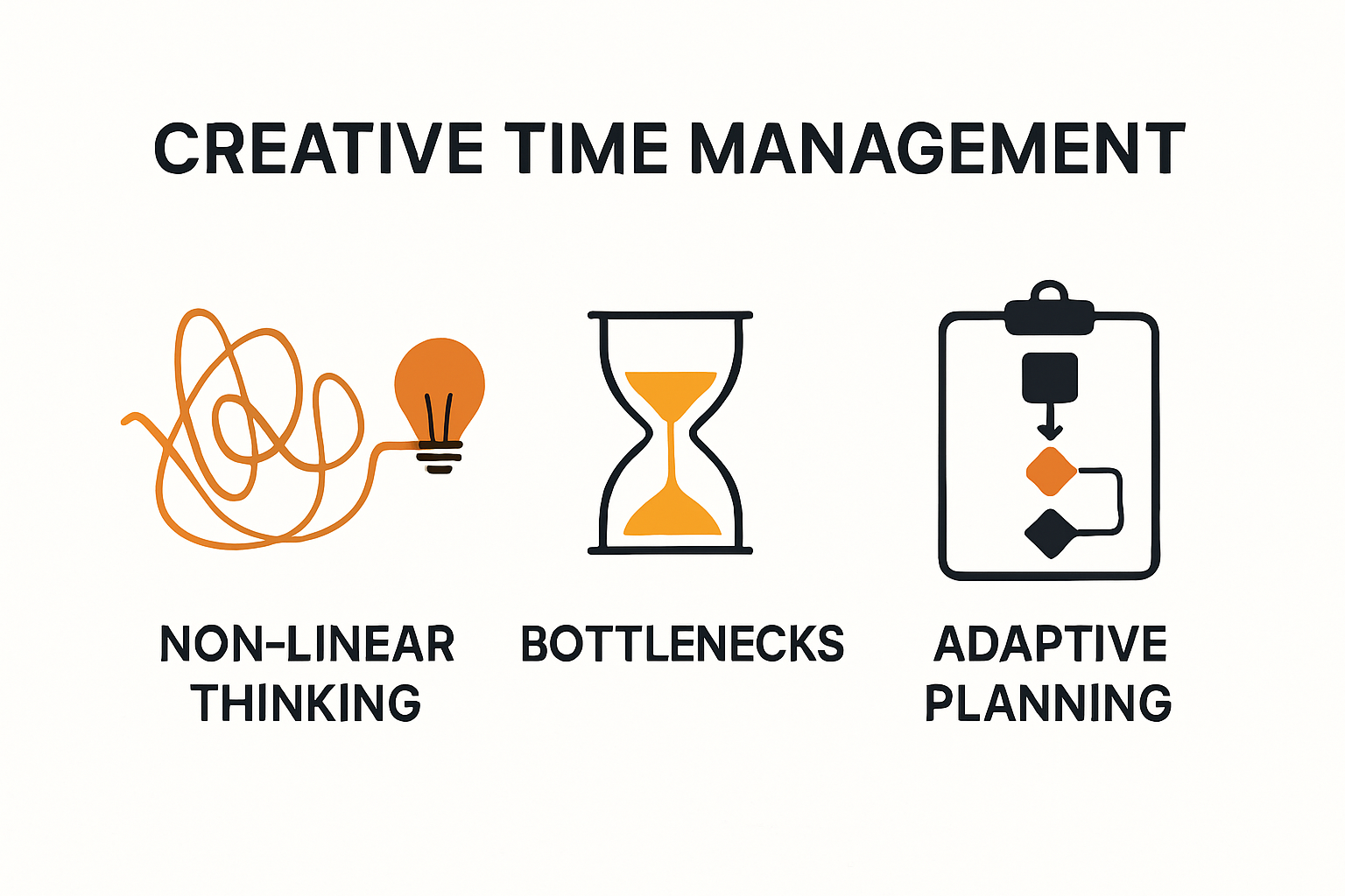 Infographic on creative time management psychology and deadlines