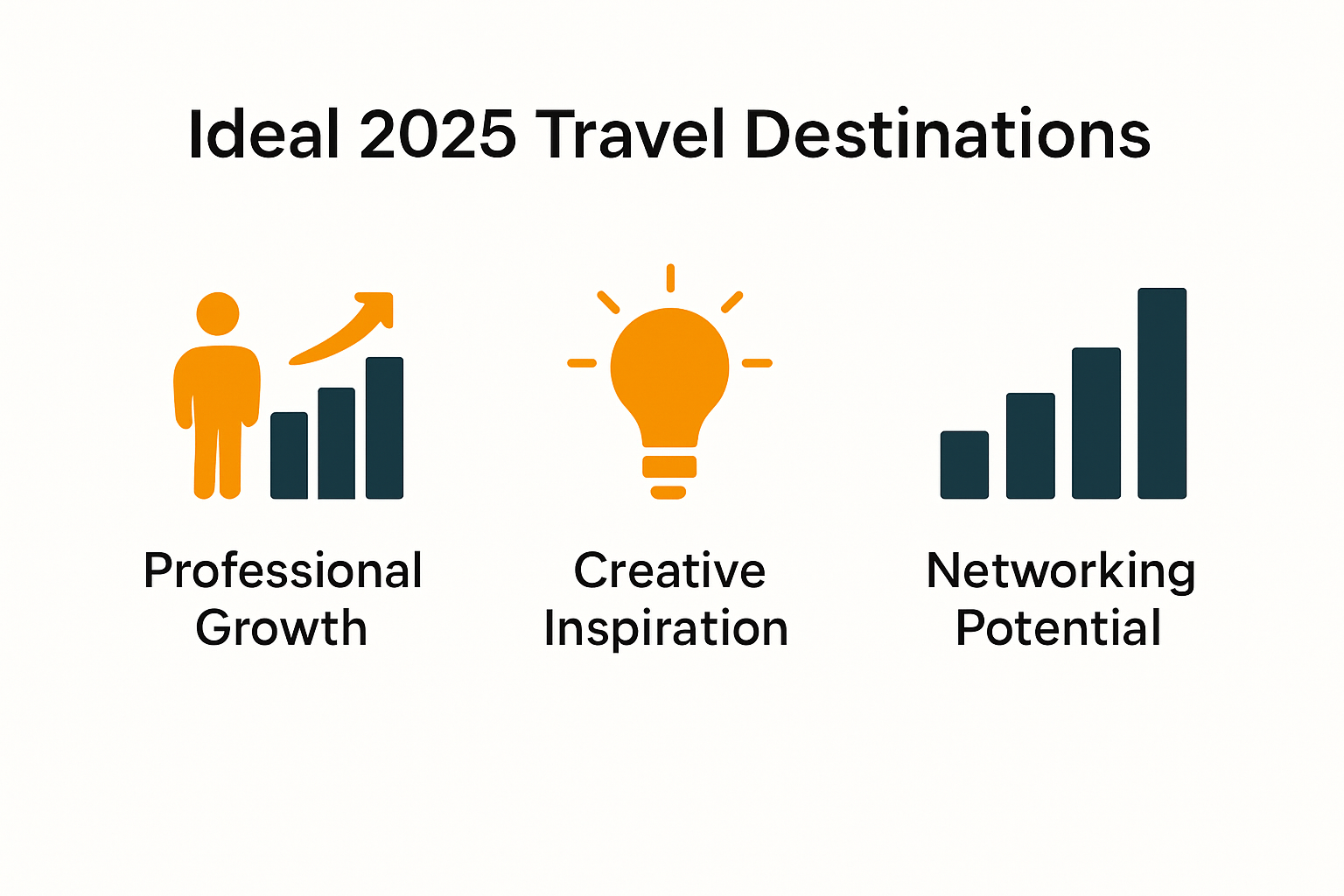 Infographic showing criteria for choosing top creative travel destinations in 2025
