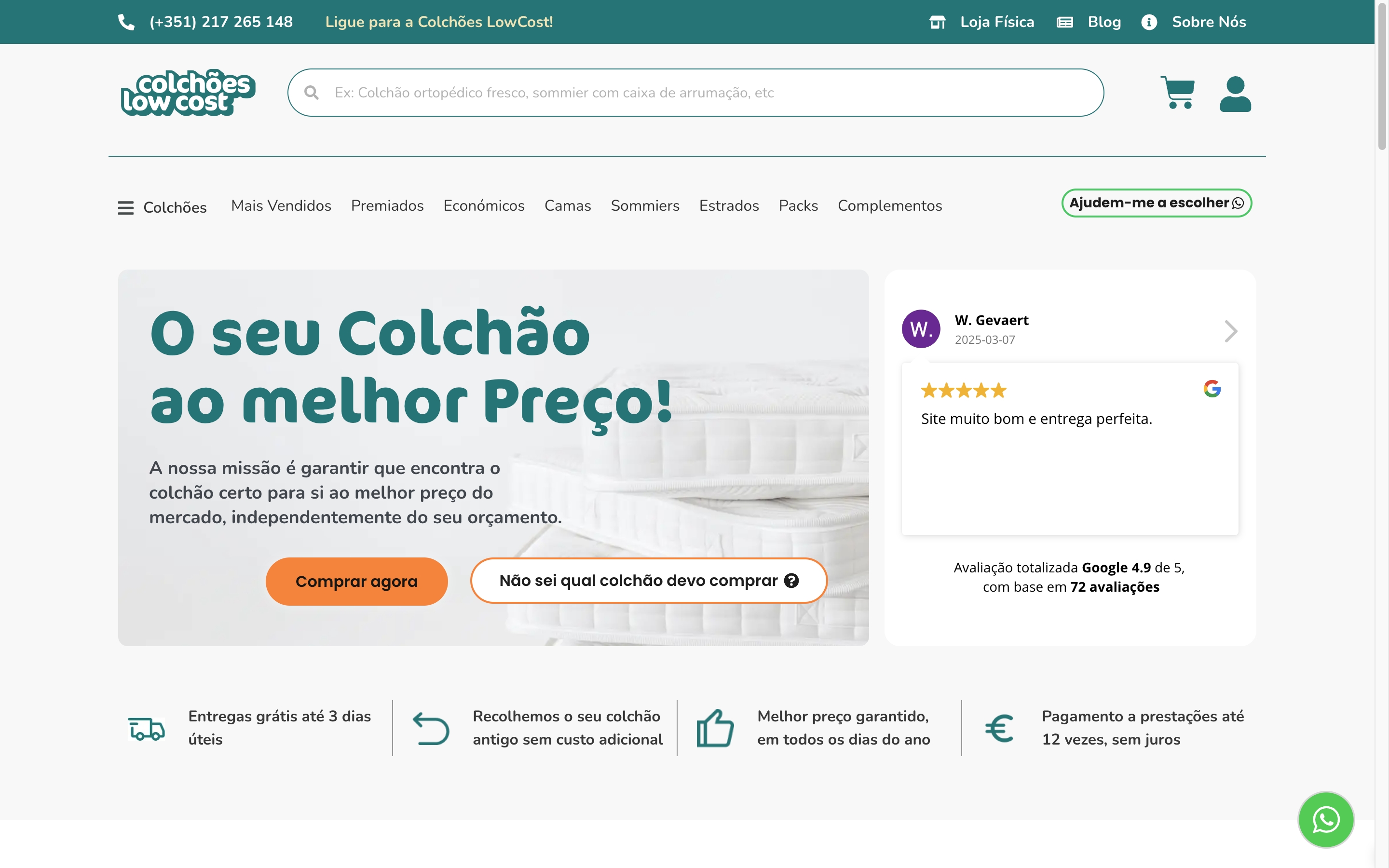 Projeto Loja online Colchões Low Cost