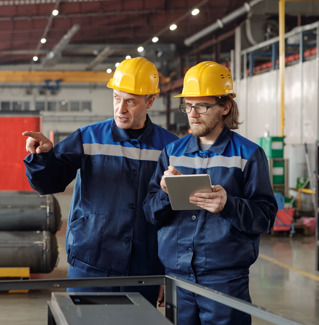 Task dashboard over a glass office building showing today’s tasks with counts for To Do, In Progress, and Completed. A task is assigned to Phill Smith and includes a yes/no control question.