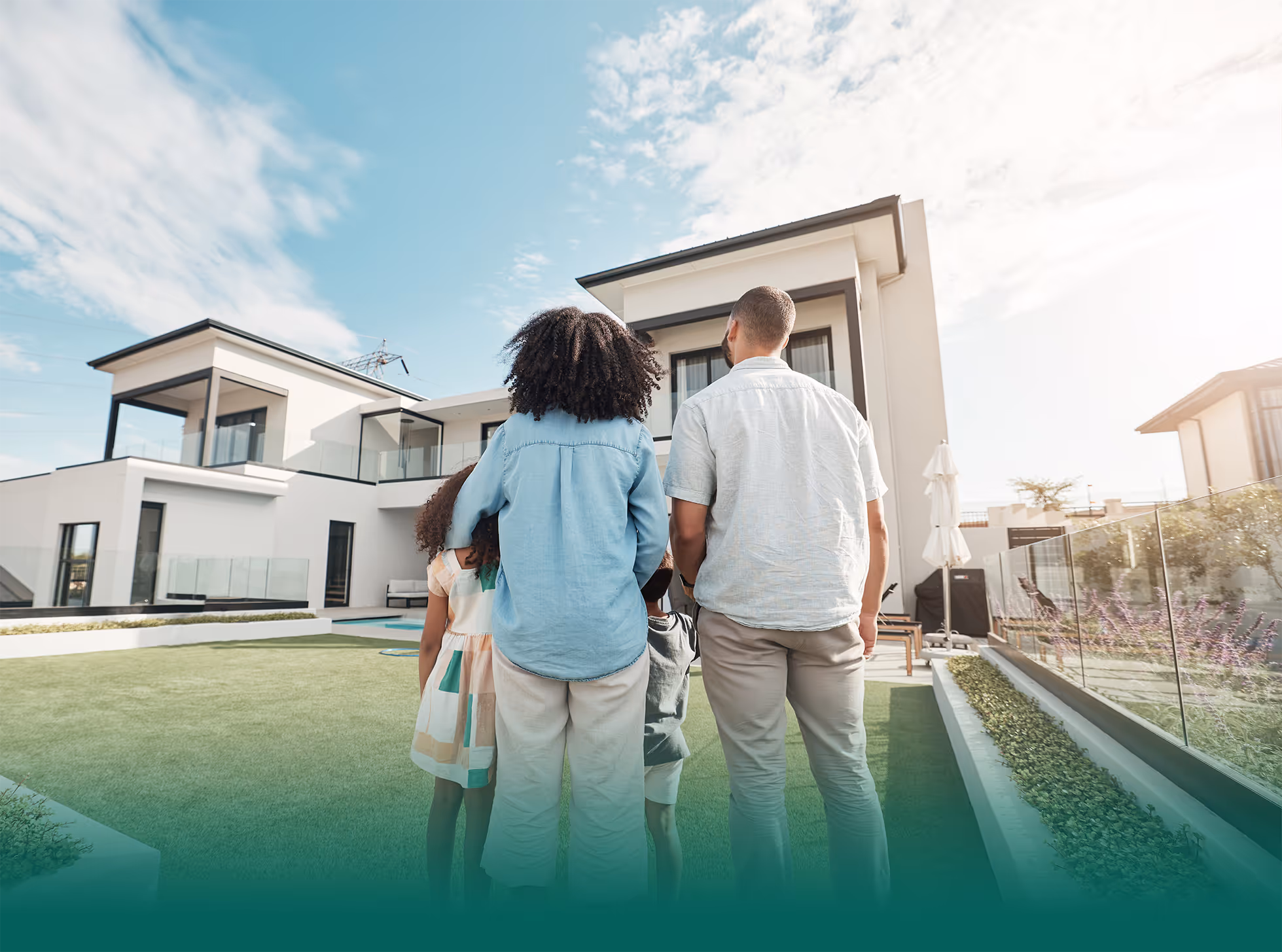 A family is locing over their new house with OCTi as their personal energy assistant.