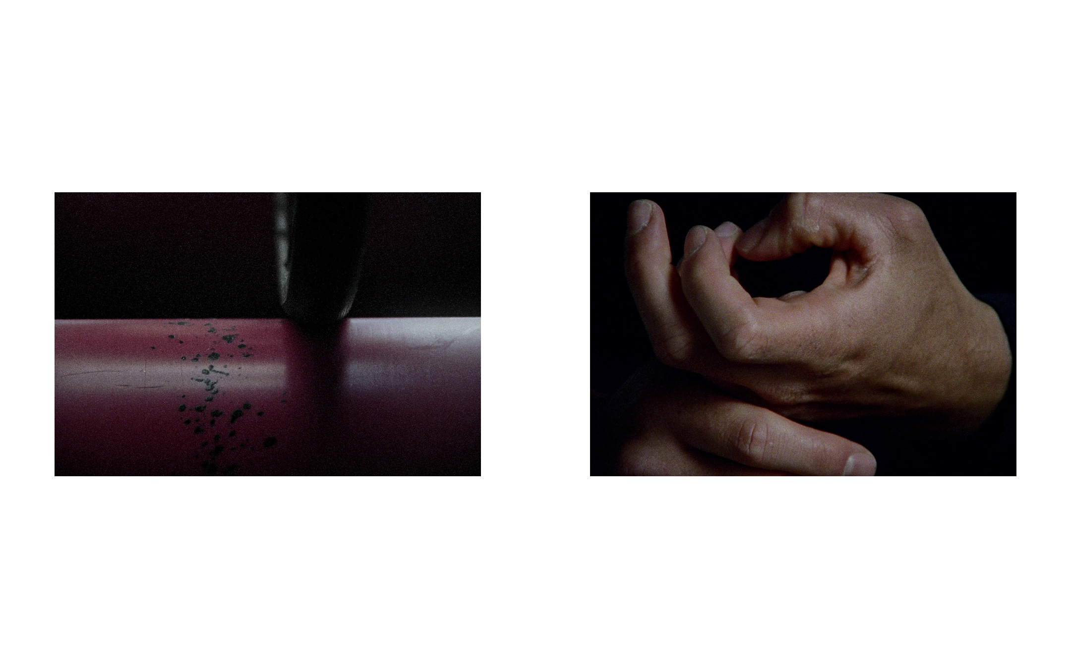 Red bike trainer detail and clasped hands, LAPS by Dominik Leingartner, produced by Studio ONOM