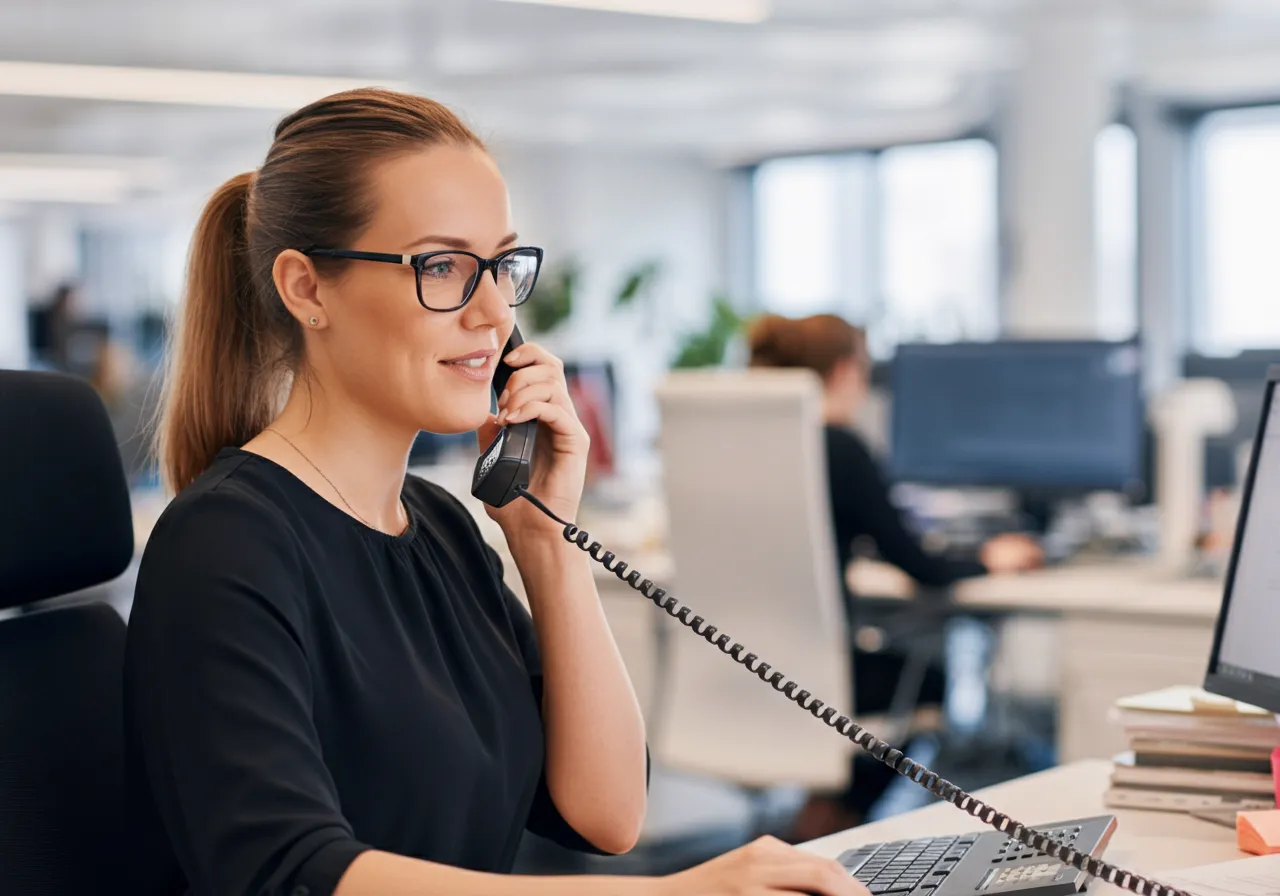 Women on the phone with utilities company