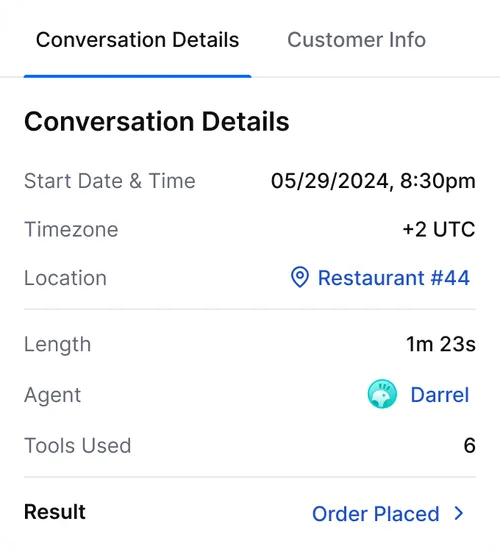 Birdbrains AI custom call information