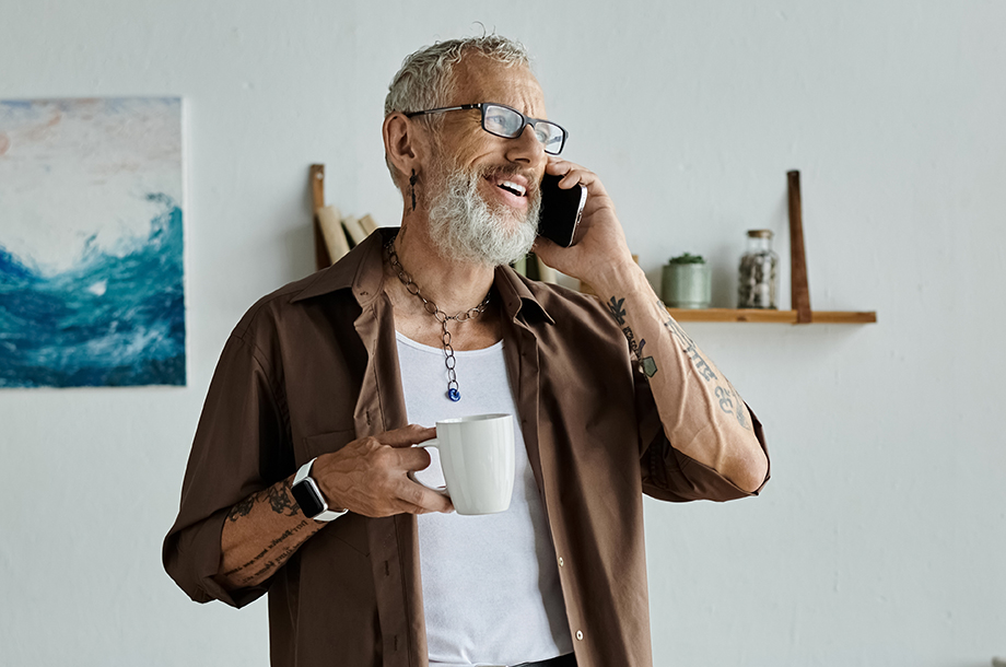 Man making an appointment on the phone