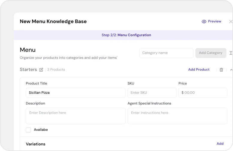 Product Knowledge Base for AI