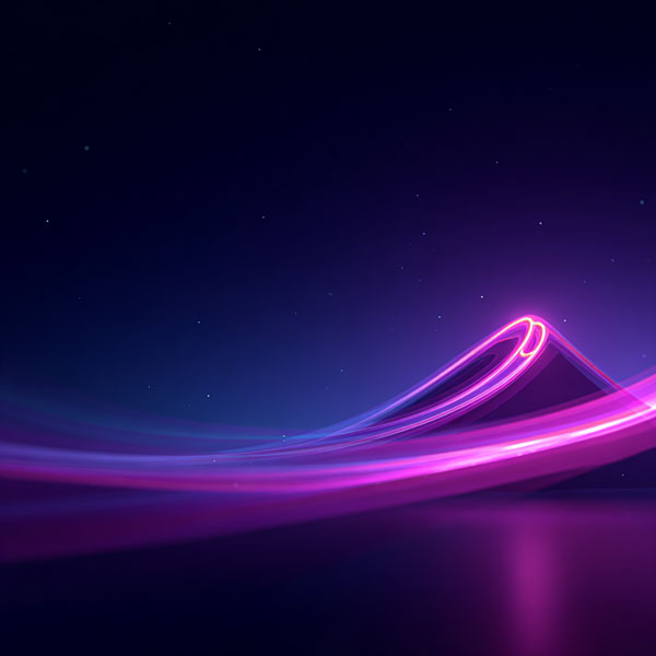 Montagnes numériques tracés avec des néons de couleurs violettes avec un effet de vitesse