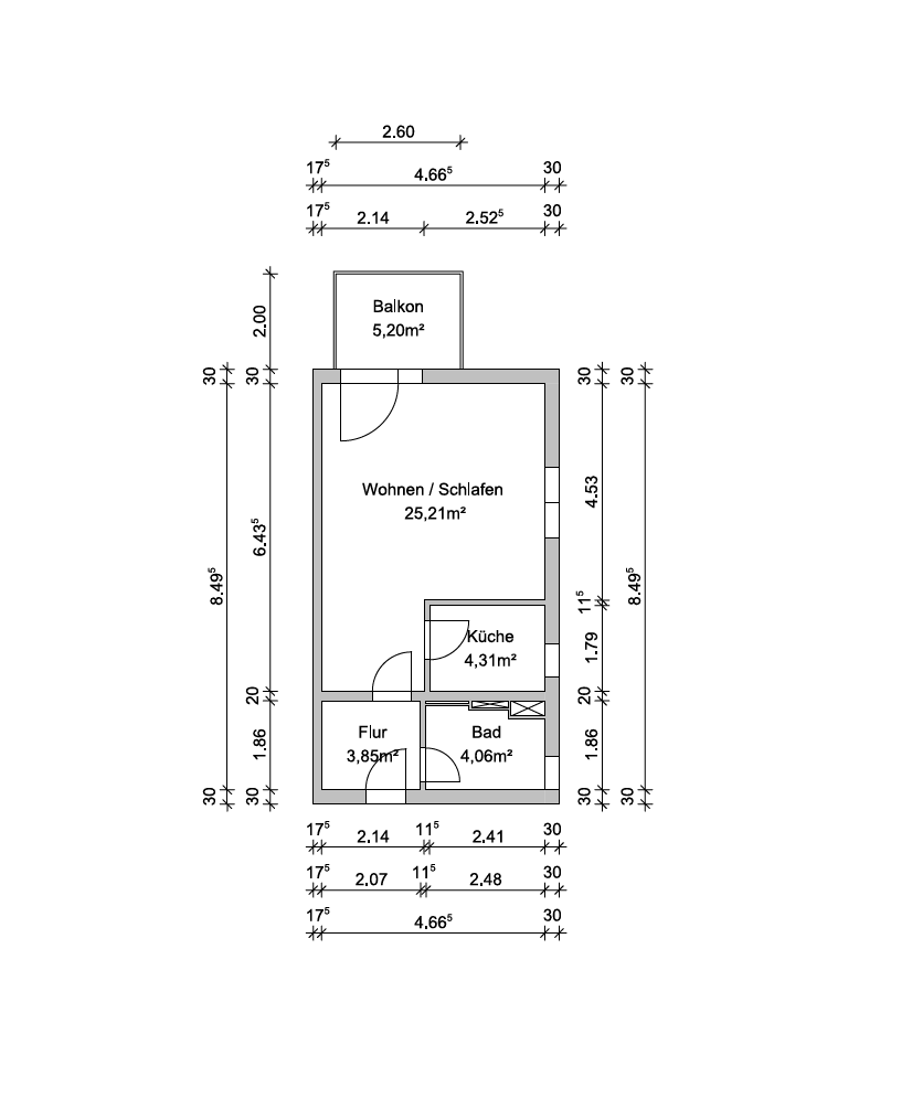 Kapitalanlage oder Eigenbezug – Renovierte 1-Zimmer-Wohnung mit Balkon in Freising