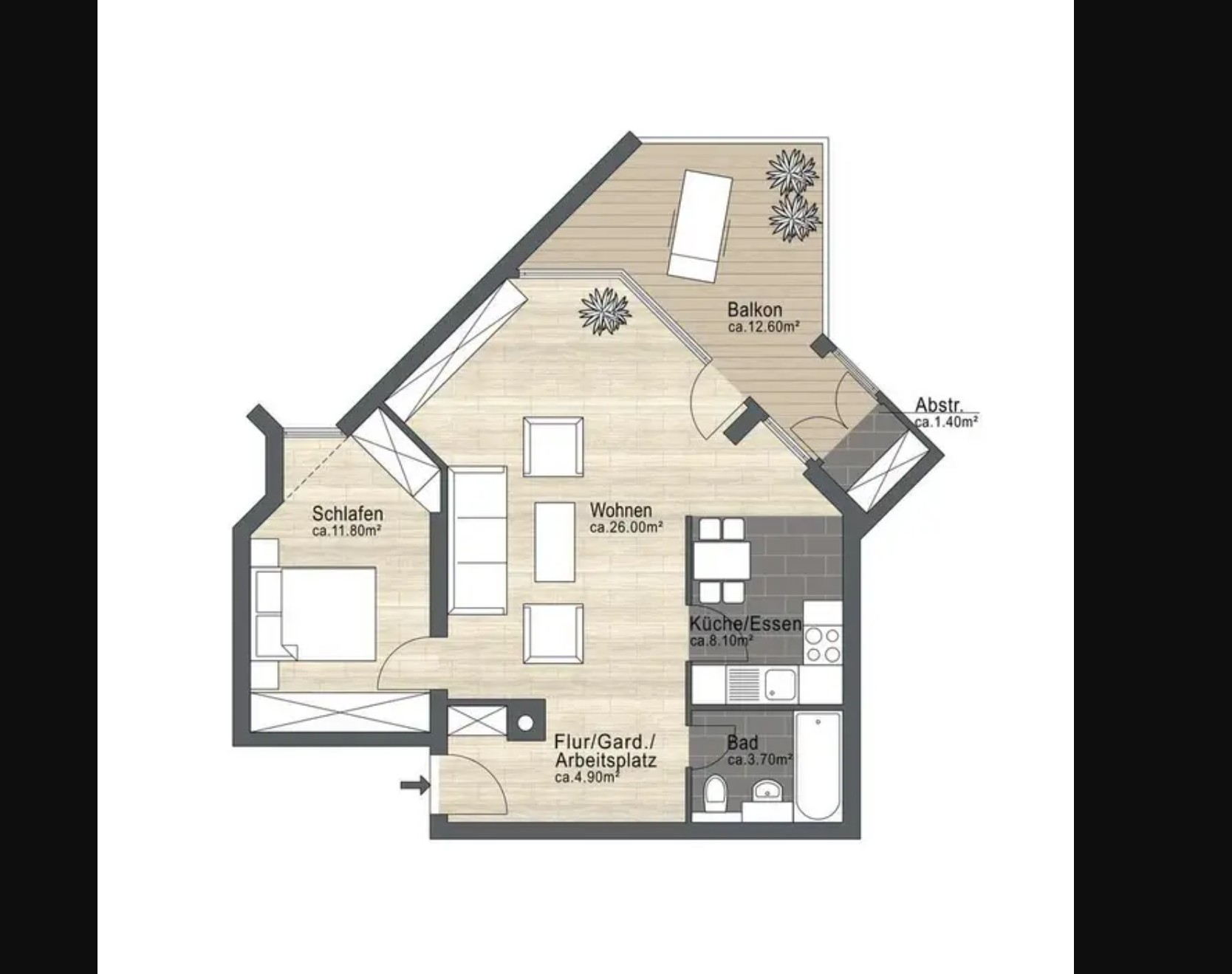Vermietete 2-Zimmer-Wohnung mit großem Balkon, TG-Stellplatz & Keller in München-Untermenzing