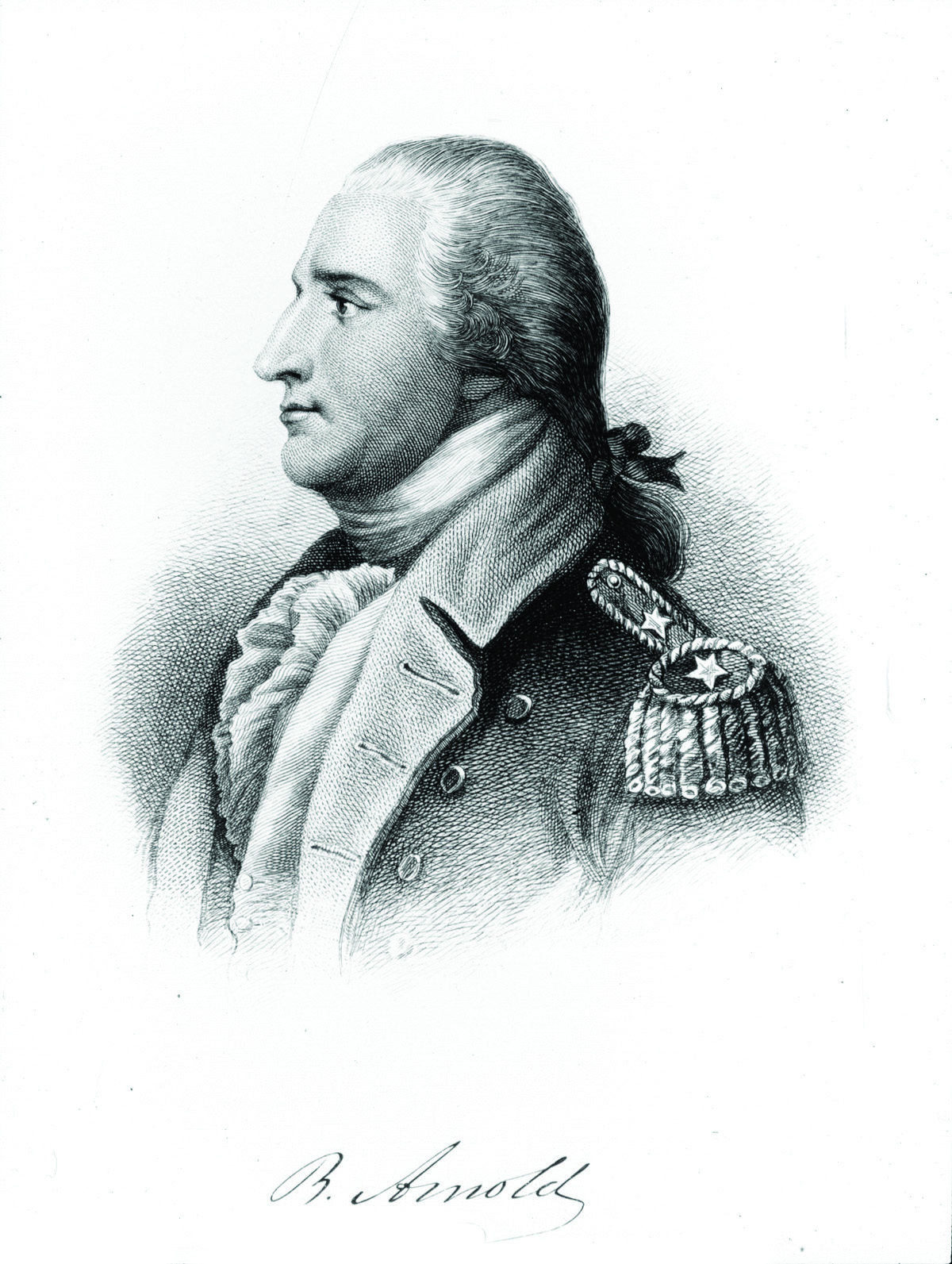 Portrait of Gen. Benedict Arnold from an etching circa 1879. Courtesy of New York State Archives