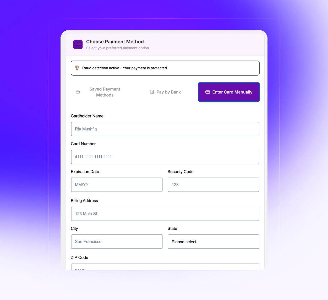 Checkout page