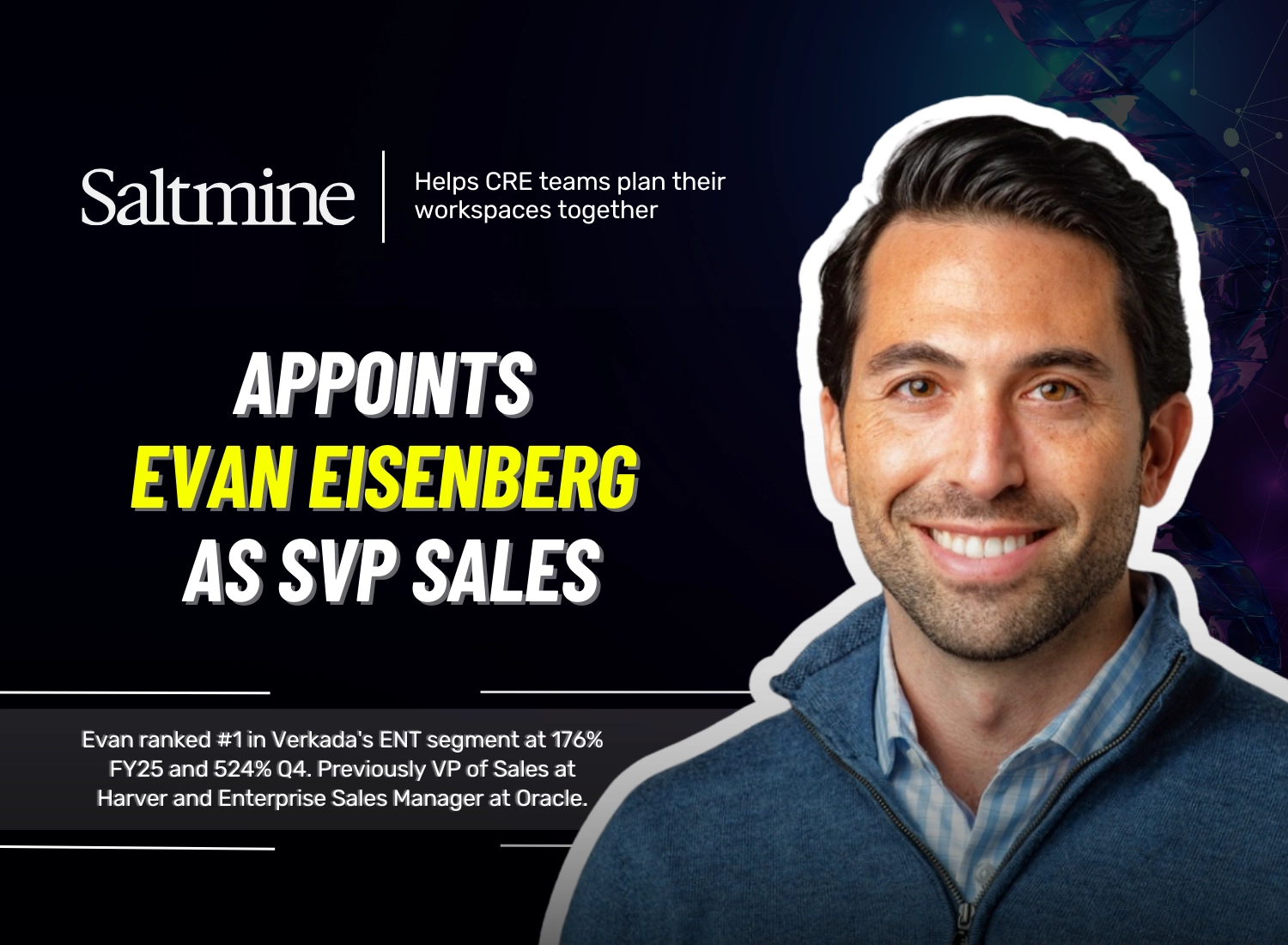 Evan Eisenberg Appointed SVP Sales at Saltmine