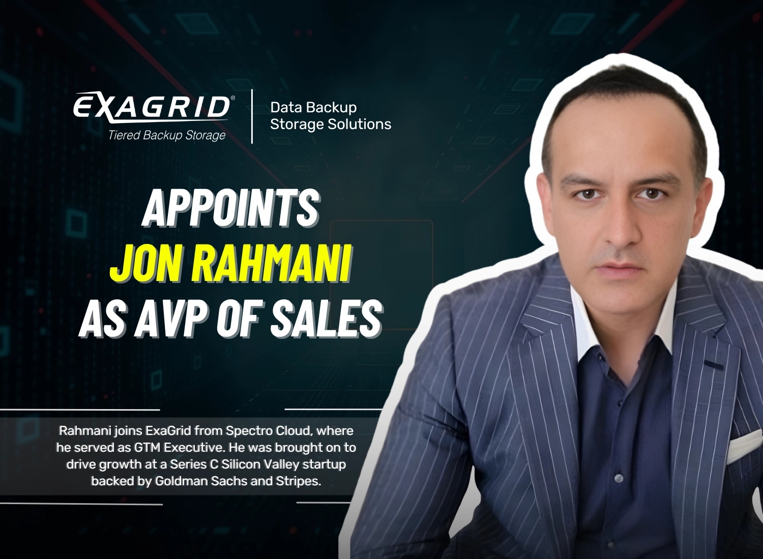 Jon Rahmani Appointed AVP of Sales at ExaGrid