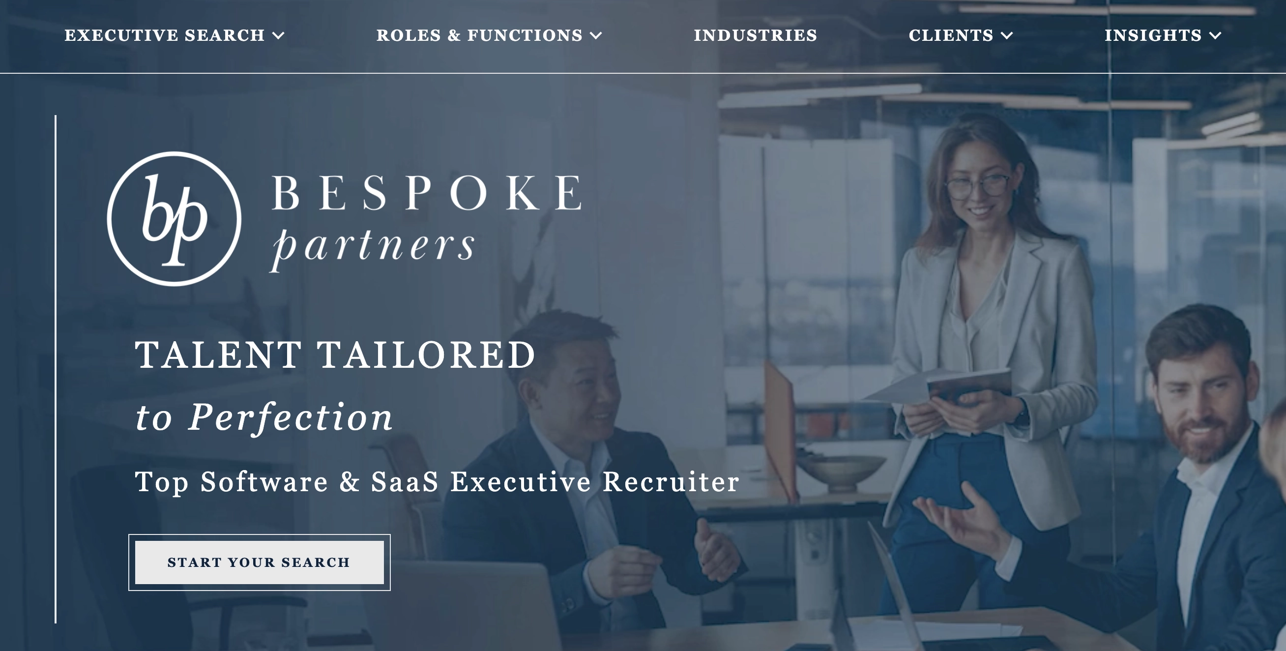 Bespoke Partners software and SaaS executive search firm website