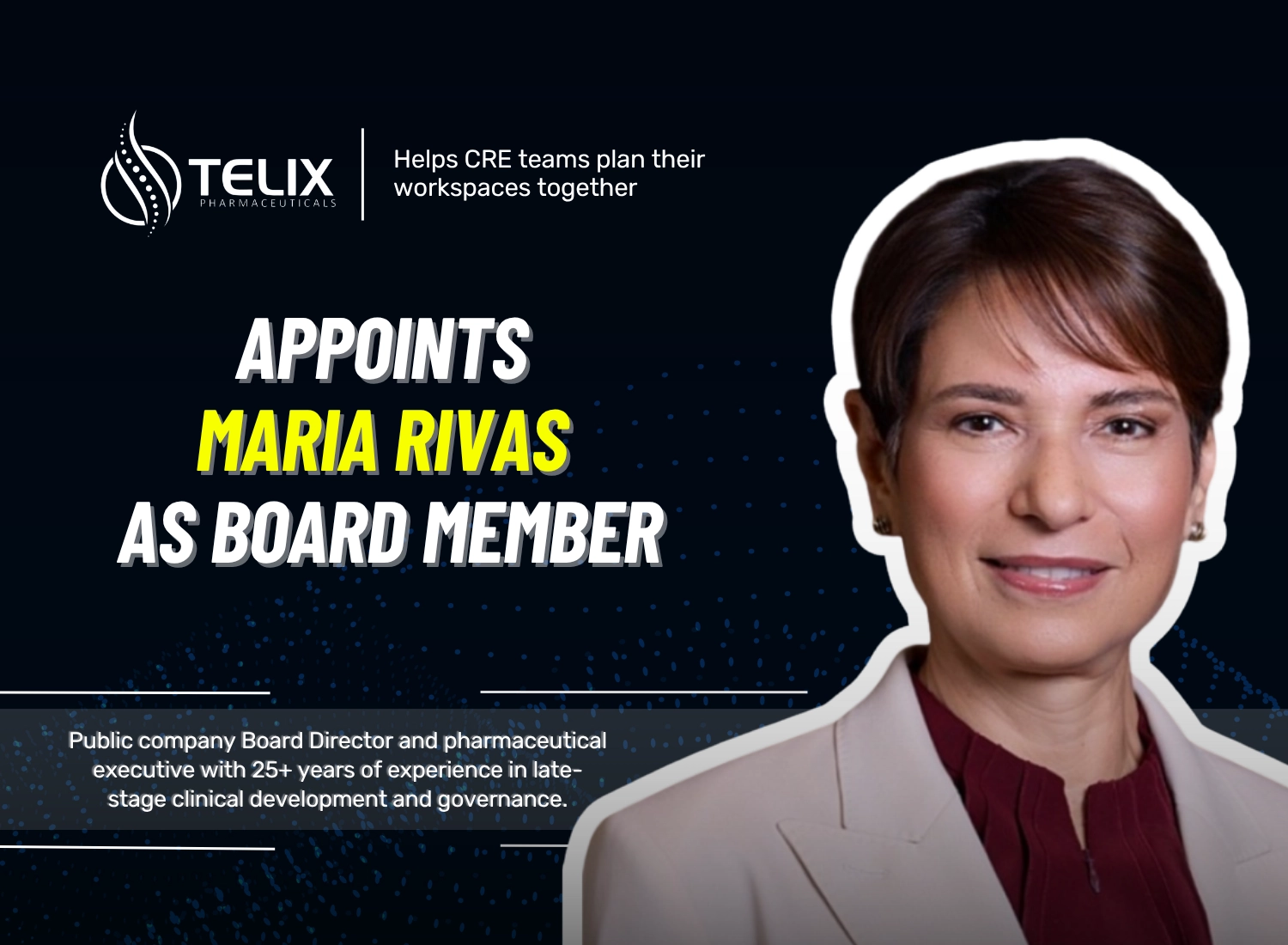 Telix Pharmaceuticals Appoints Maria Rivas, MD to Board of Directors
