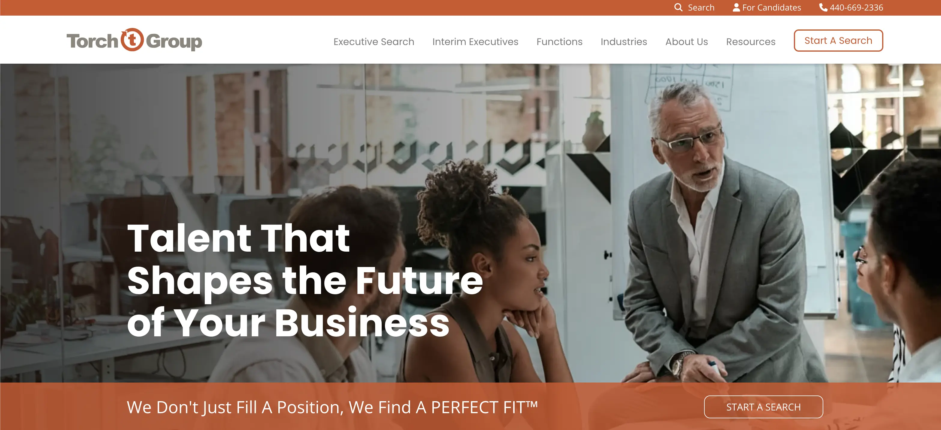 Torch group website screen