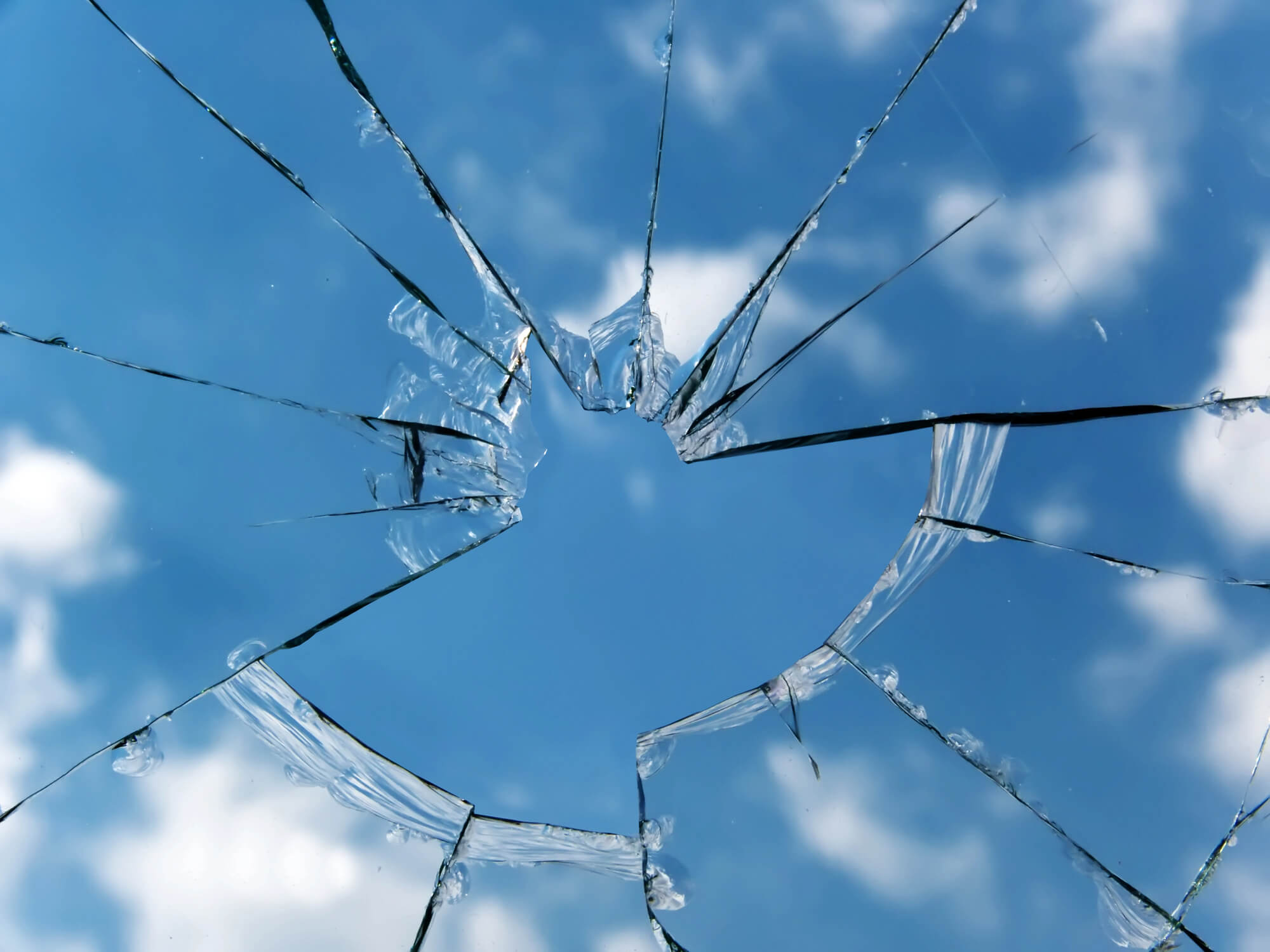 Broken Impact Resistant Windows