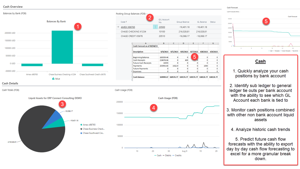 Financial Dashboards (FDB) -  Cash Overview screenshot