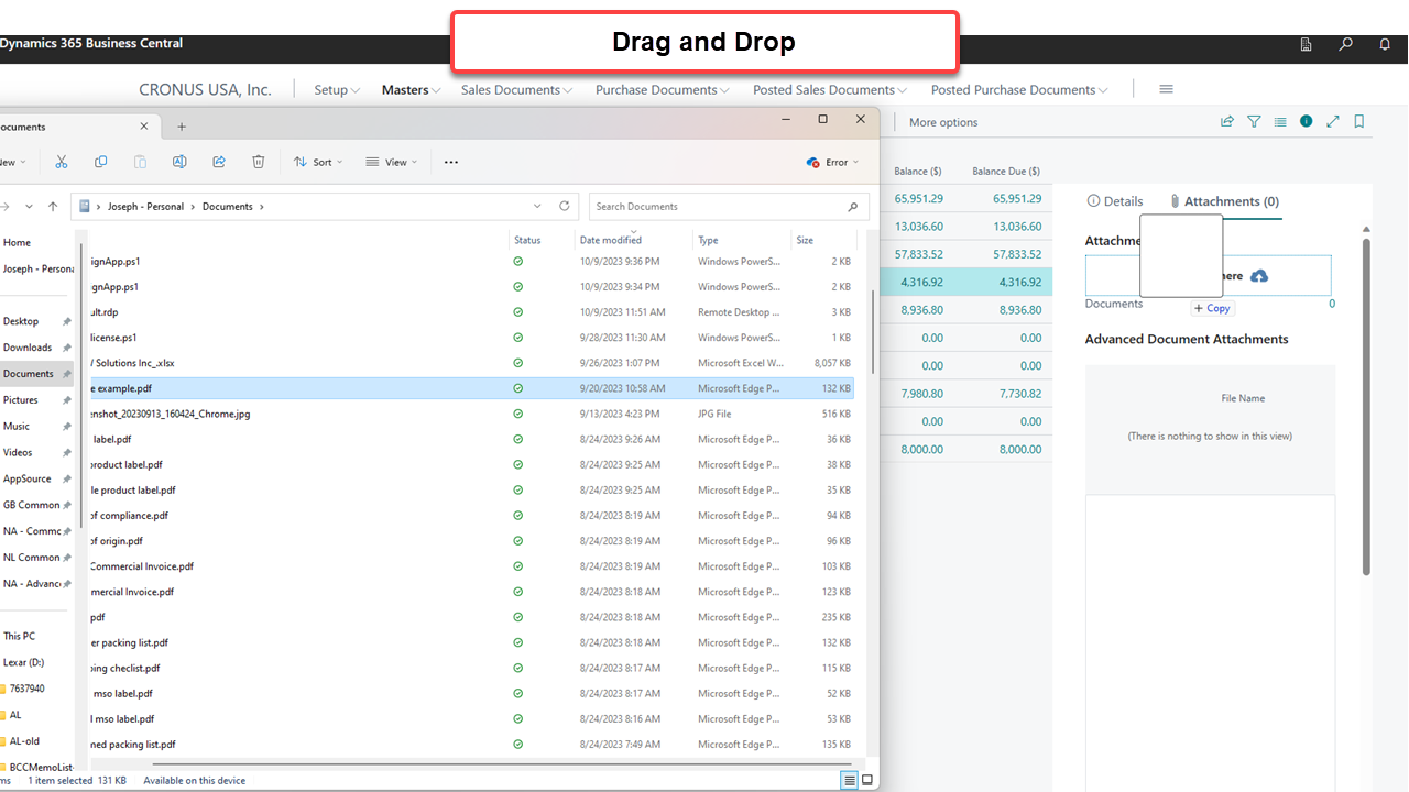 Advanced Document Attachments - Drag and Drop