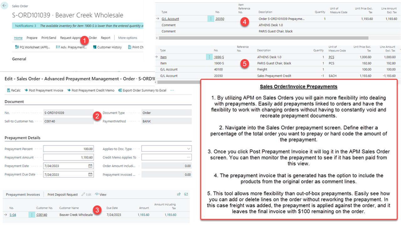 Advanced Prepayments Sales Order and Invoice Prepayments