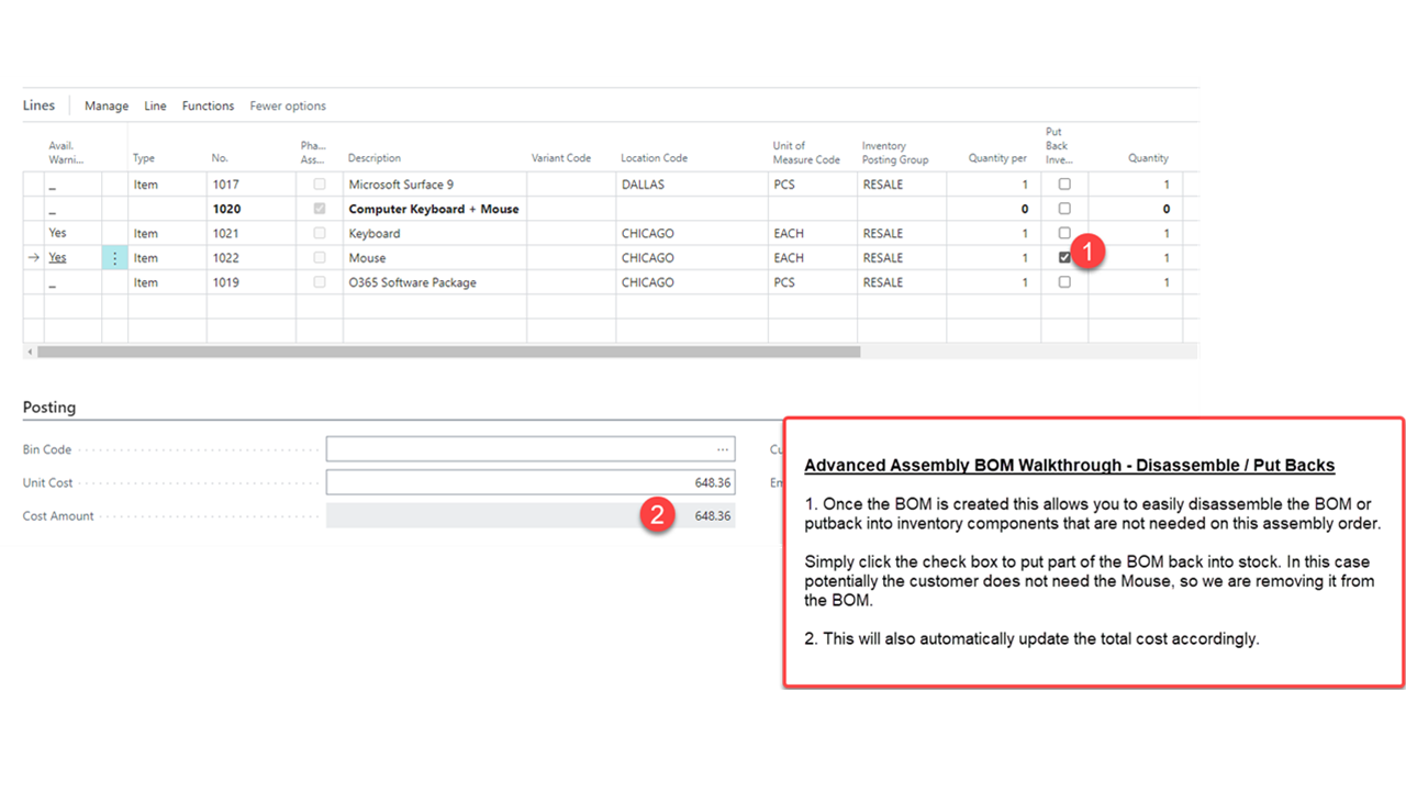 Advanced Assembly BOM Walkthrough - Disassembly and Put Backs