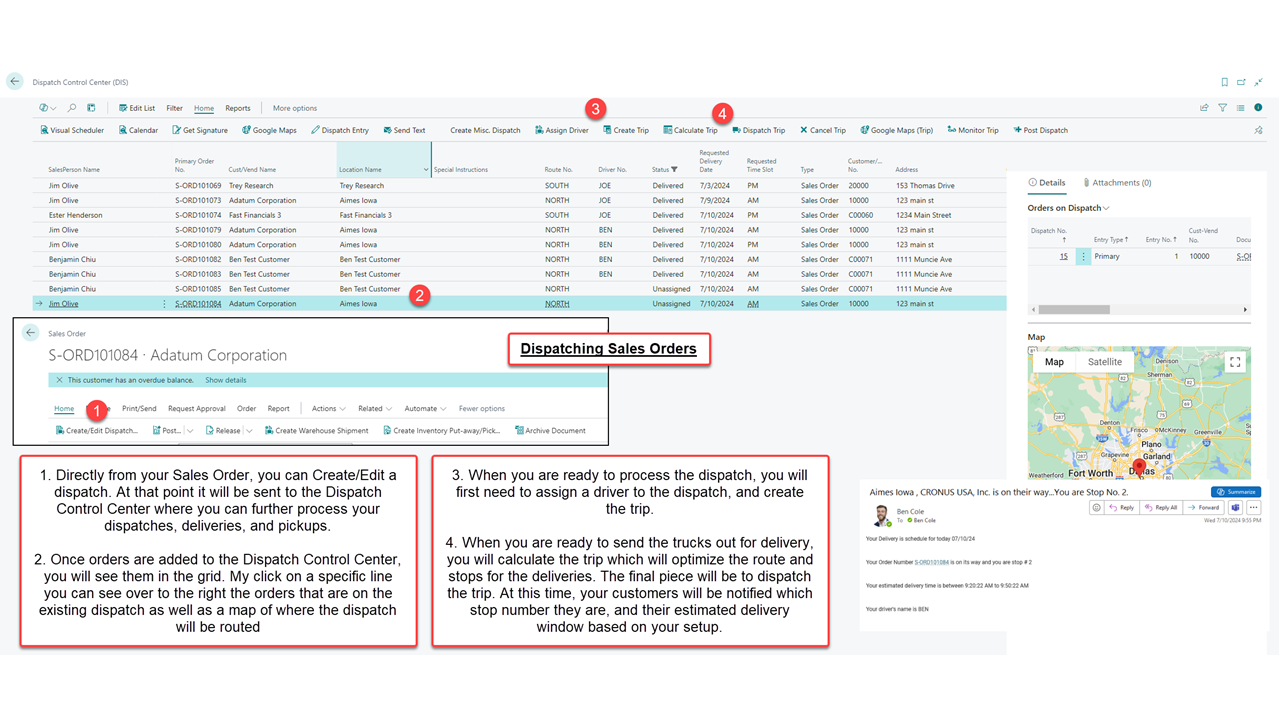 Dispatching Sales Orders