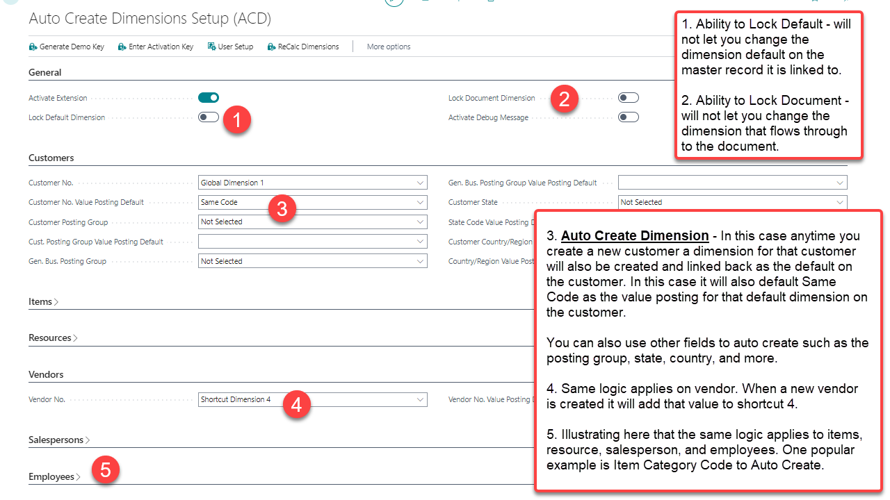 Auto Create Dimension Setup