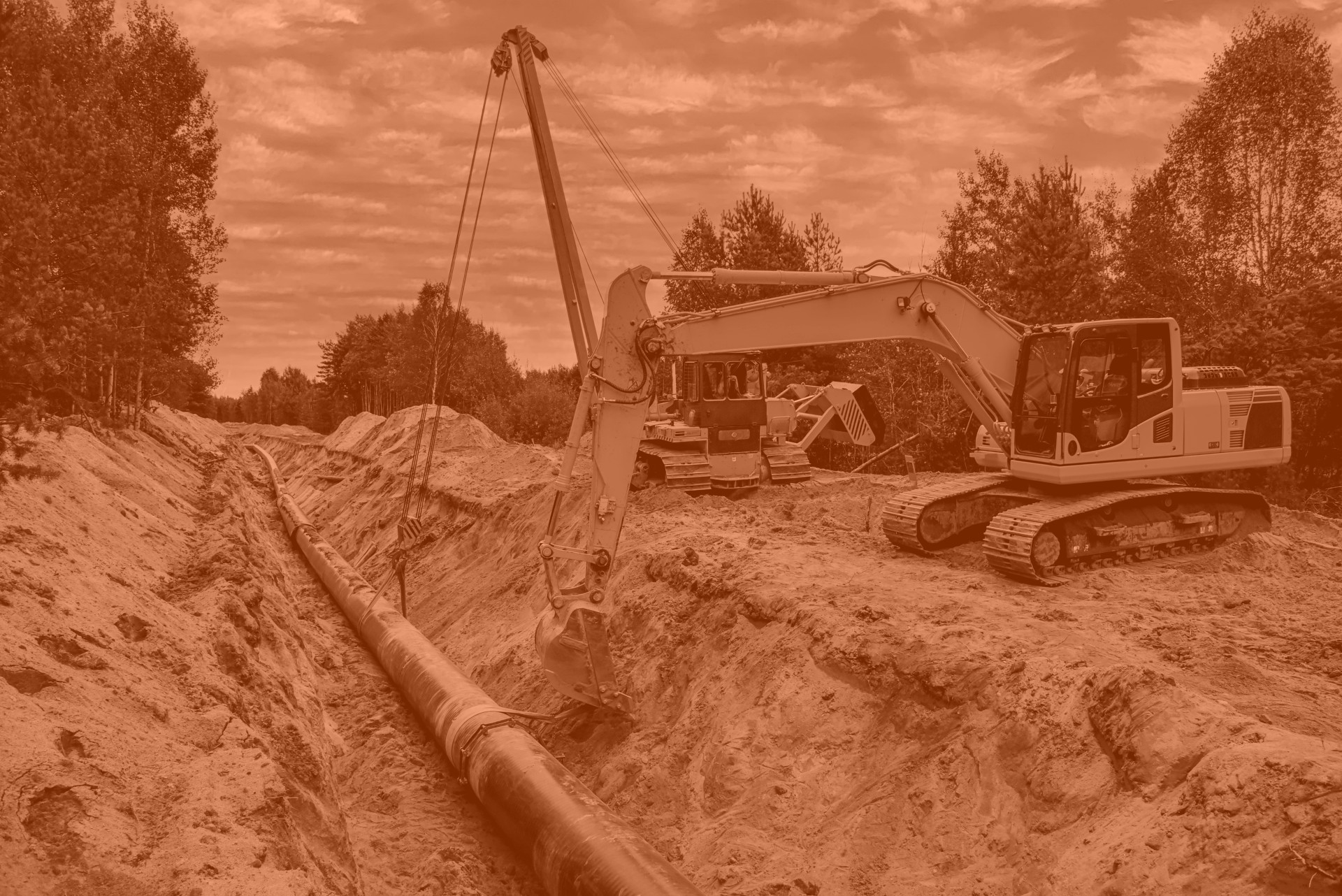 Trenching Shoring Boring Project in Process