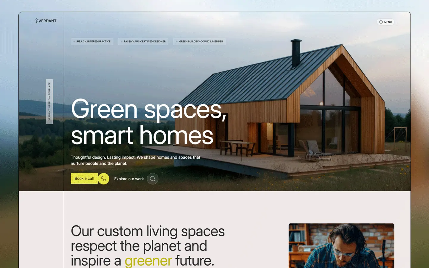 Verdant webflow template mockup