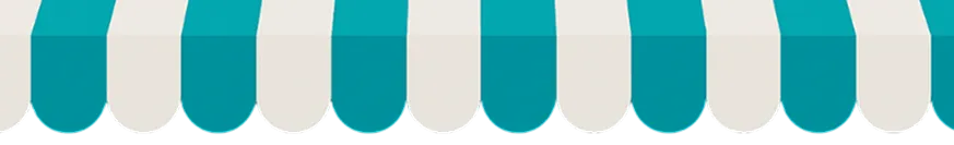 Marquise bleue et blanche typique de brasserie française