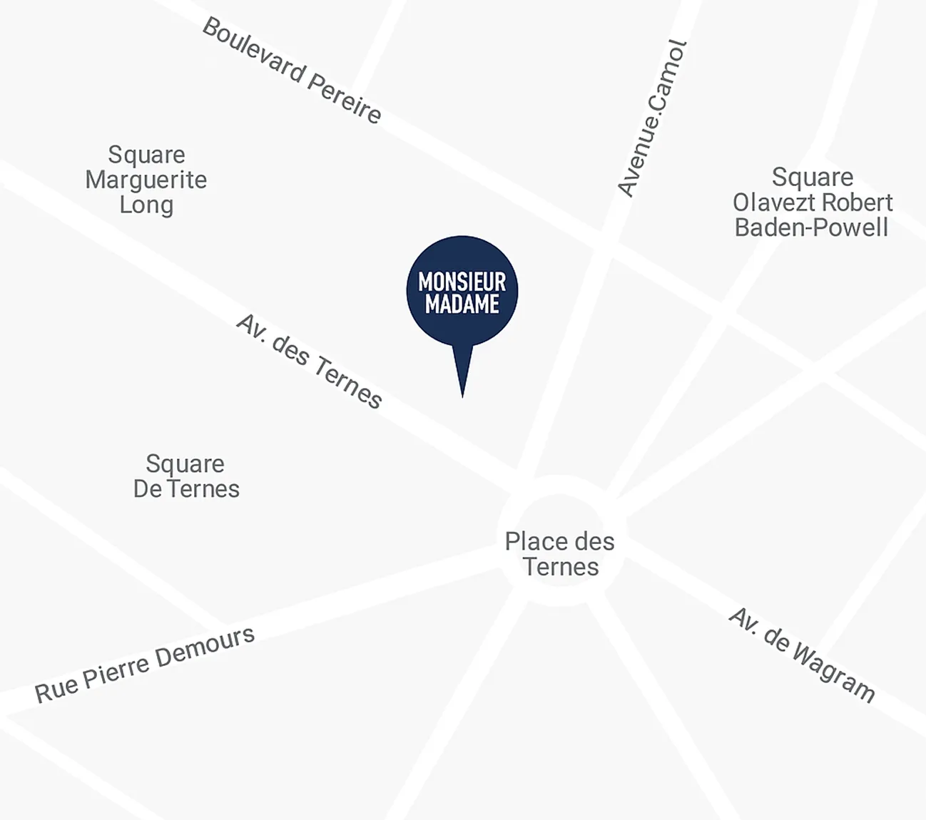 carte de localisation du restaurant Monsieur Madame à Paris