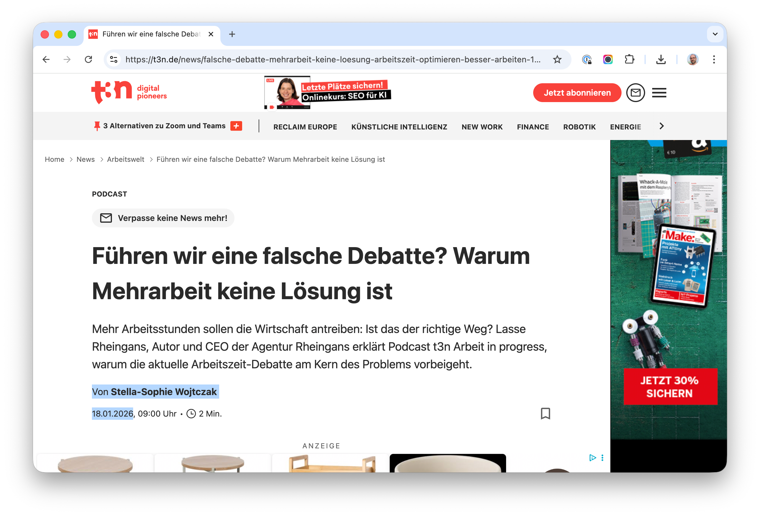 t3n Podcast: Warum Mehrarbeit keine Lösung ist