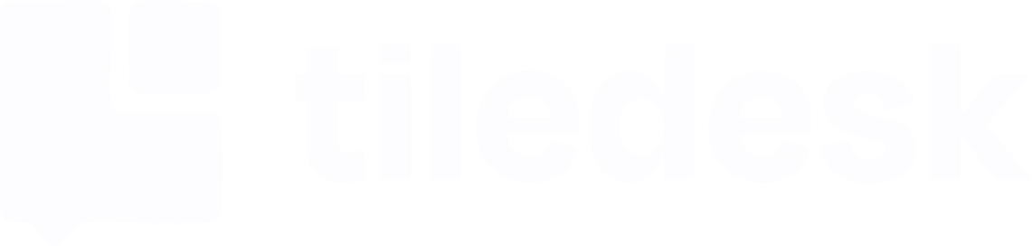 Tiledesk logo in white.