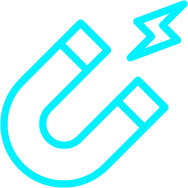 A magnet icon with a lightning bolt.