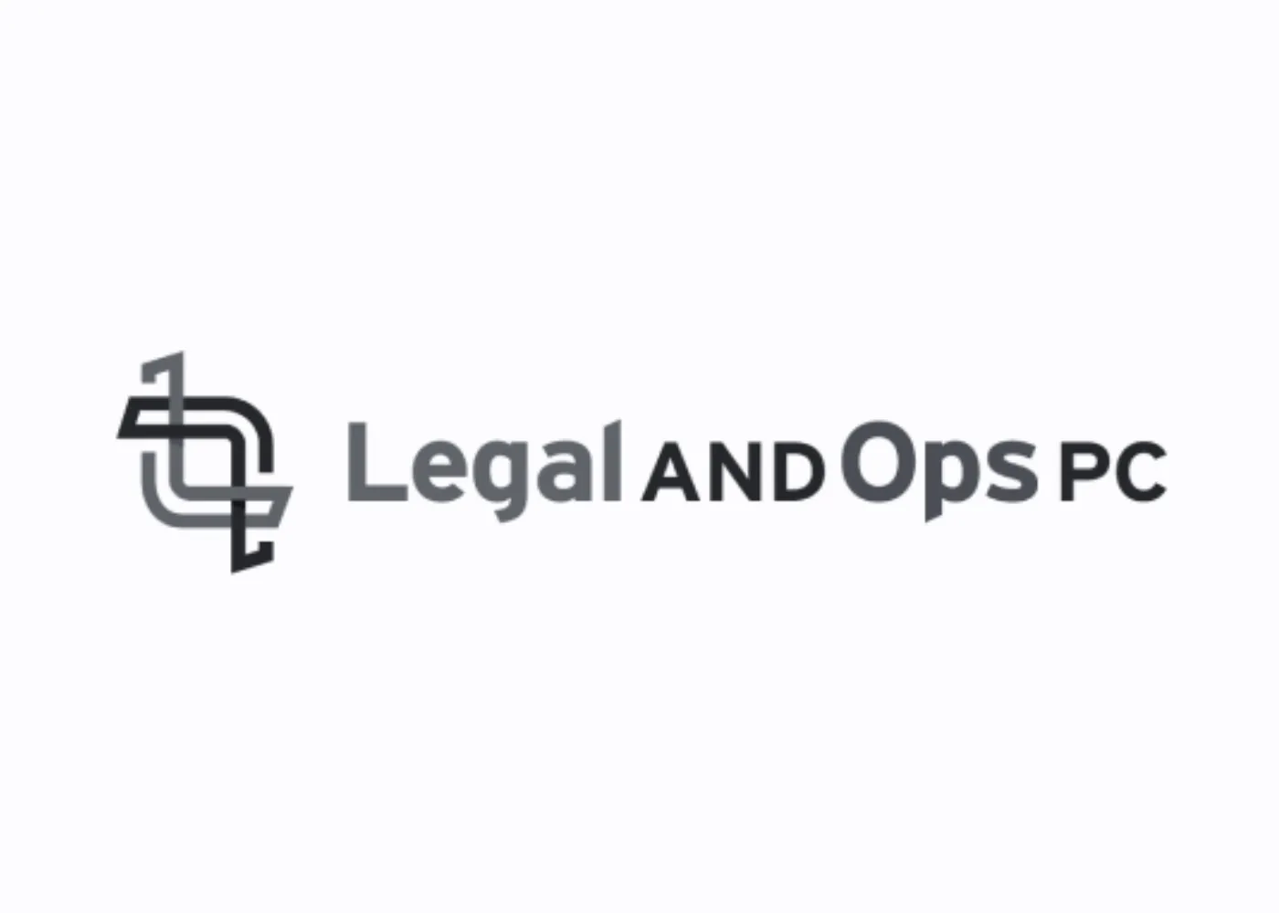 A greyscale logo for Legal & Ops.