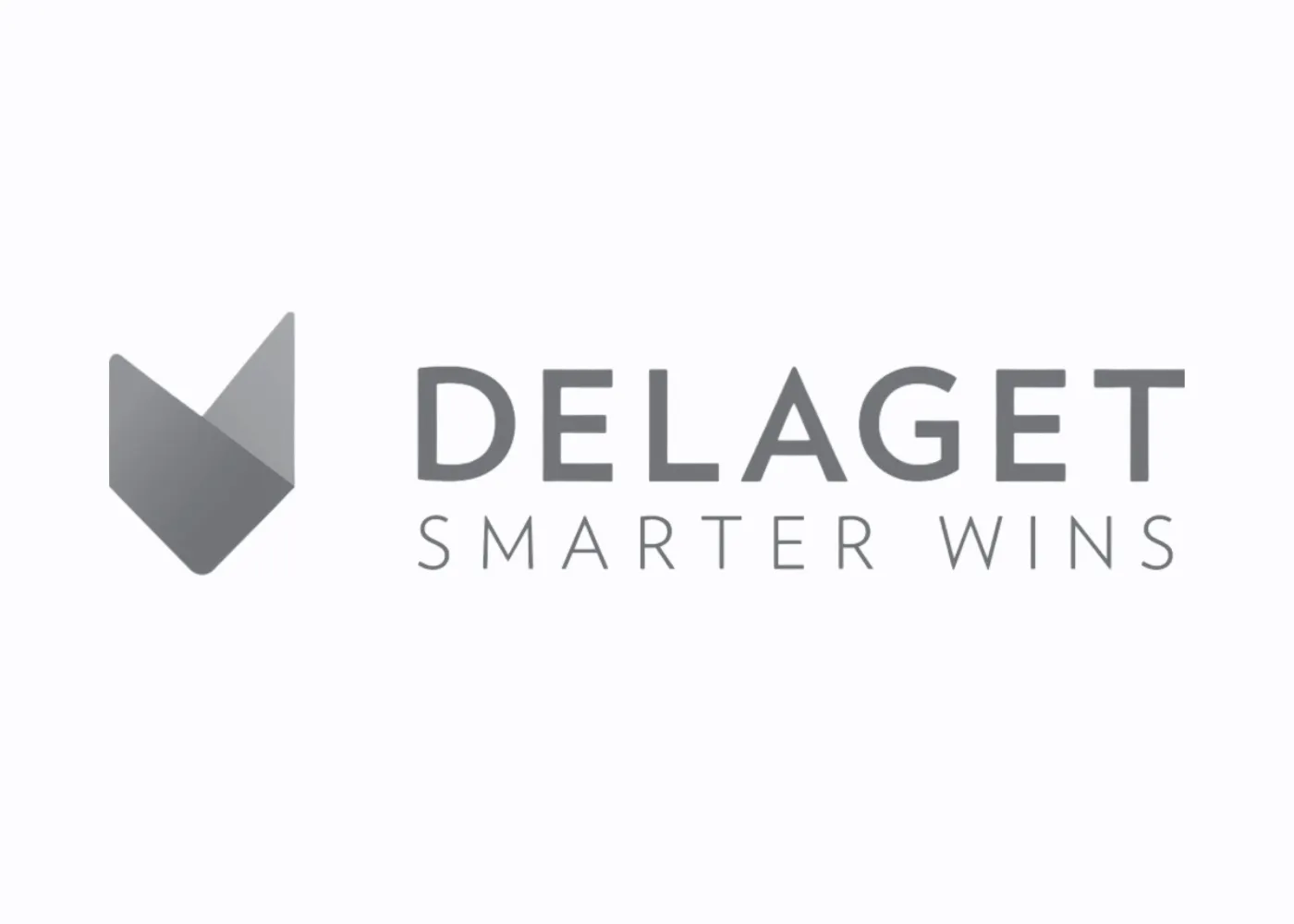A greyscale logo for Delaget.
