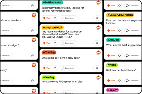 A woman with bright, rainbow colored eye makeup.